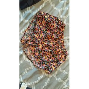 Silk floral print shorts
